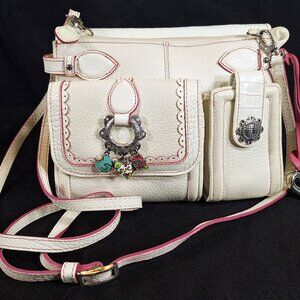 Brighton White Y2K Crossbody Purse Wallet Charms So Many Pockets!